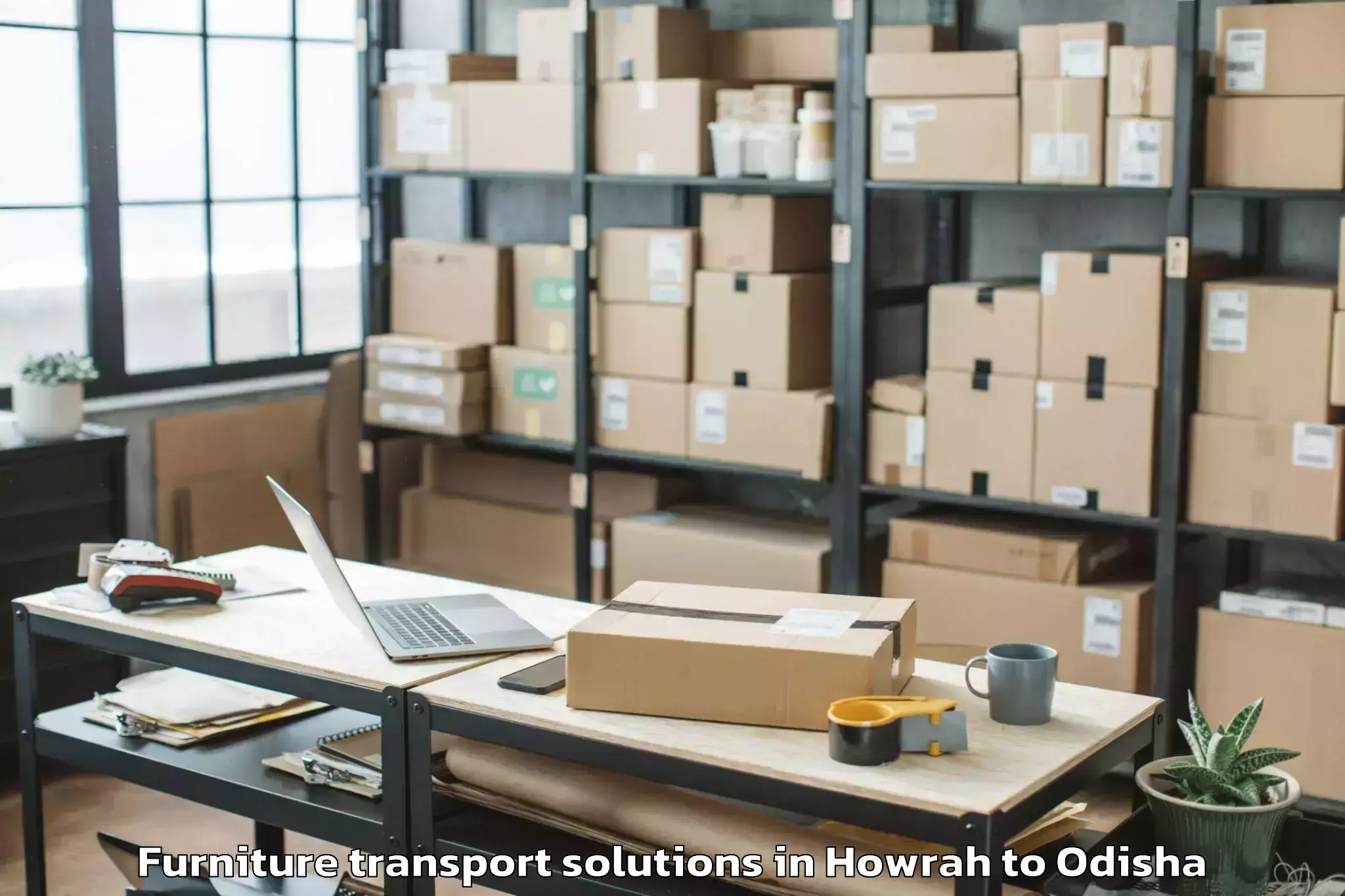 Quality Howrah to Bhanjanagar Furniture Transport Solutions